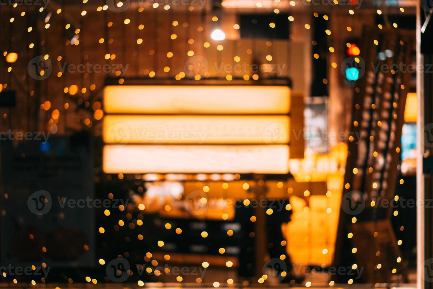 Blurred garland at night photo
