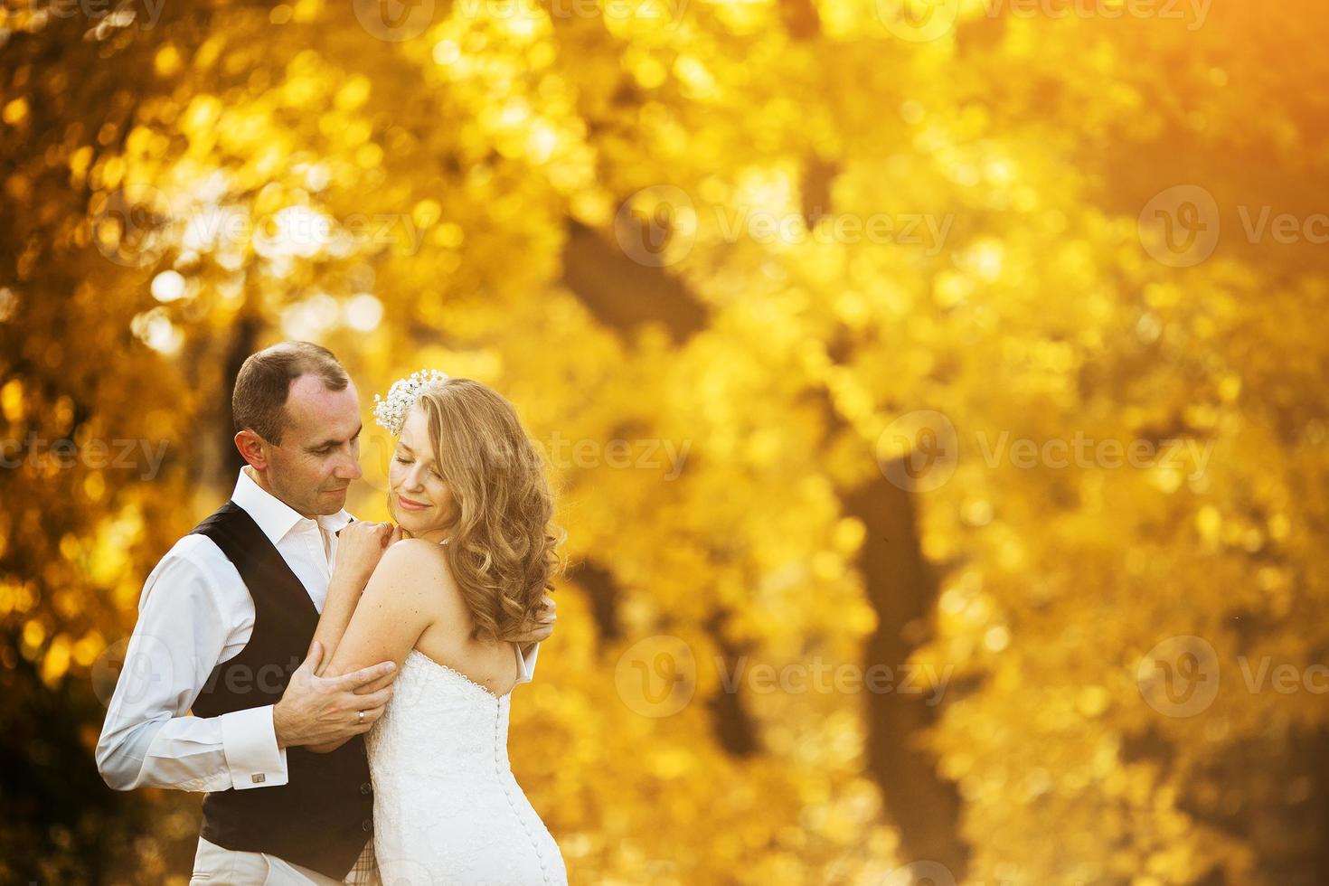 beautiful couple on wedding day photo