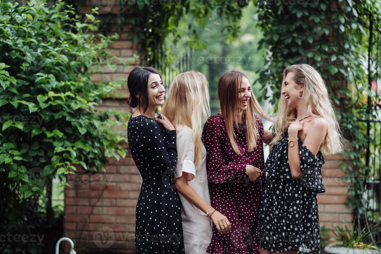 Four girls are having fun photo