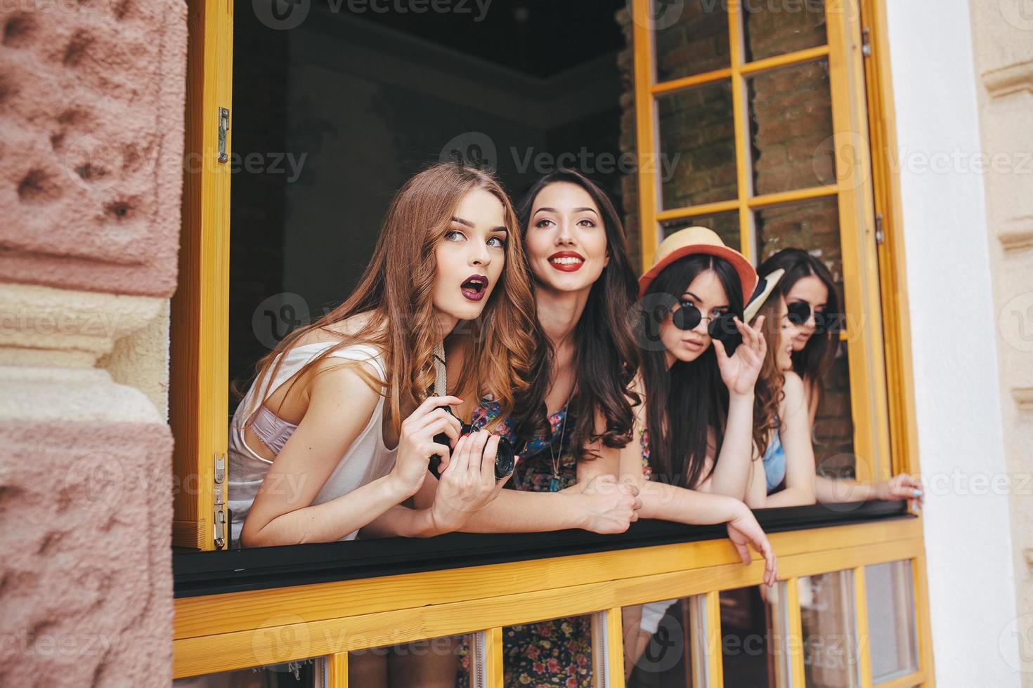 four beautiful young girls photo