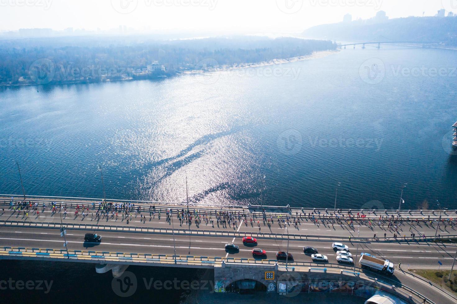 Nova Poshta Kyiv Half Marathon. Aerial view. photo