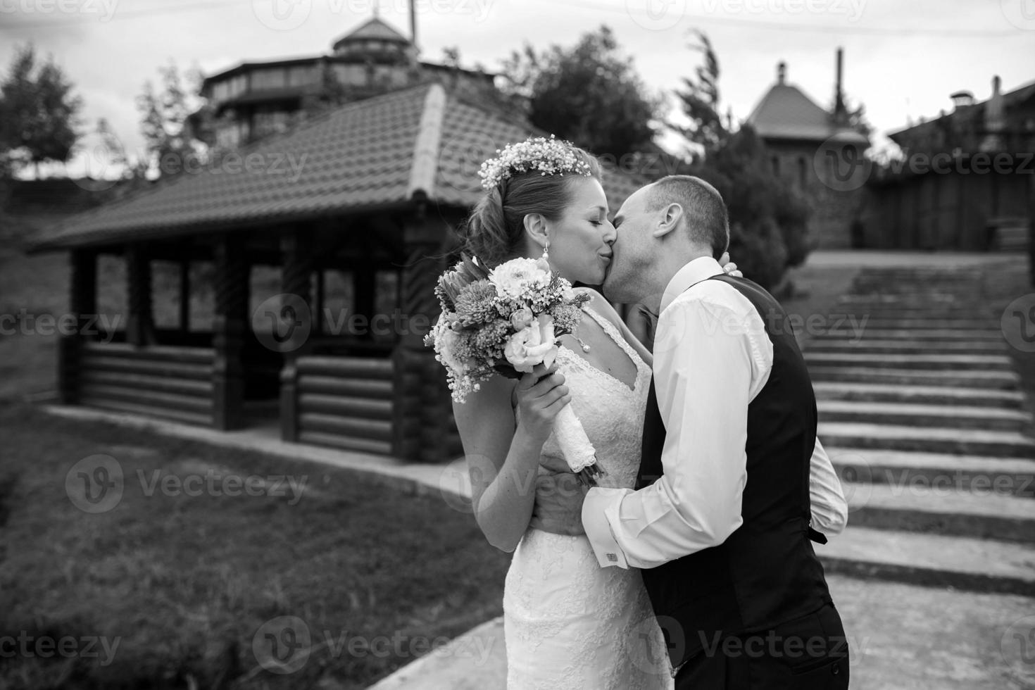 married couple on wedding day photo