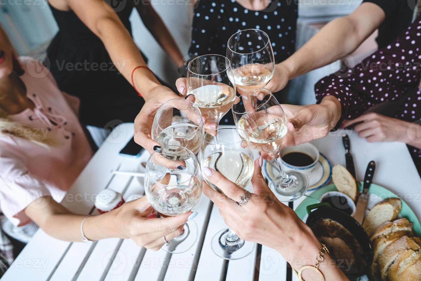 Six glasses of wine photo