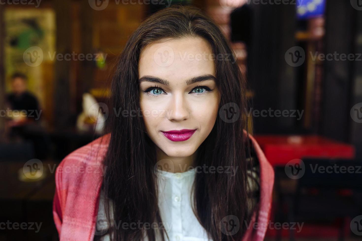 Close-up portrait of young woman photo