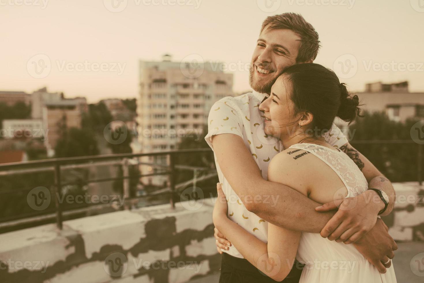 beautiful couple in the city photo