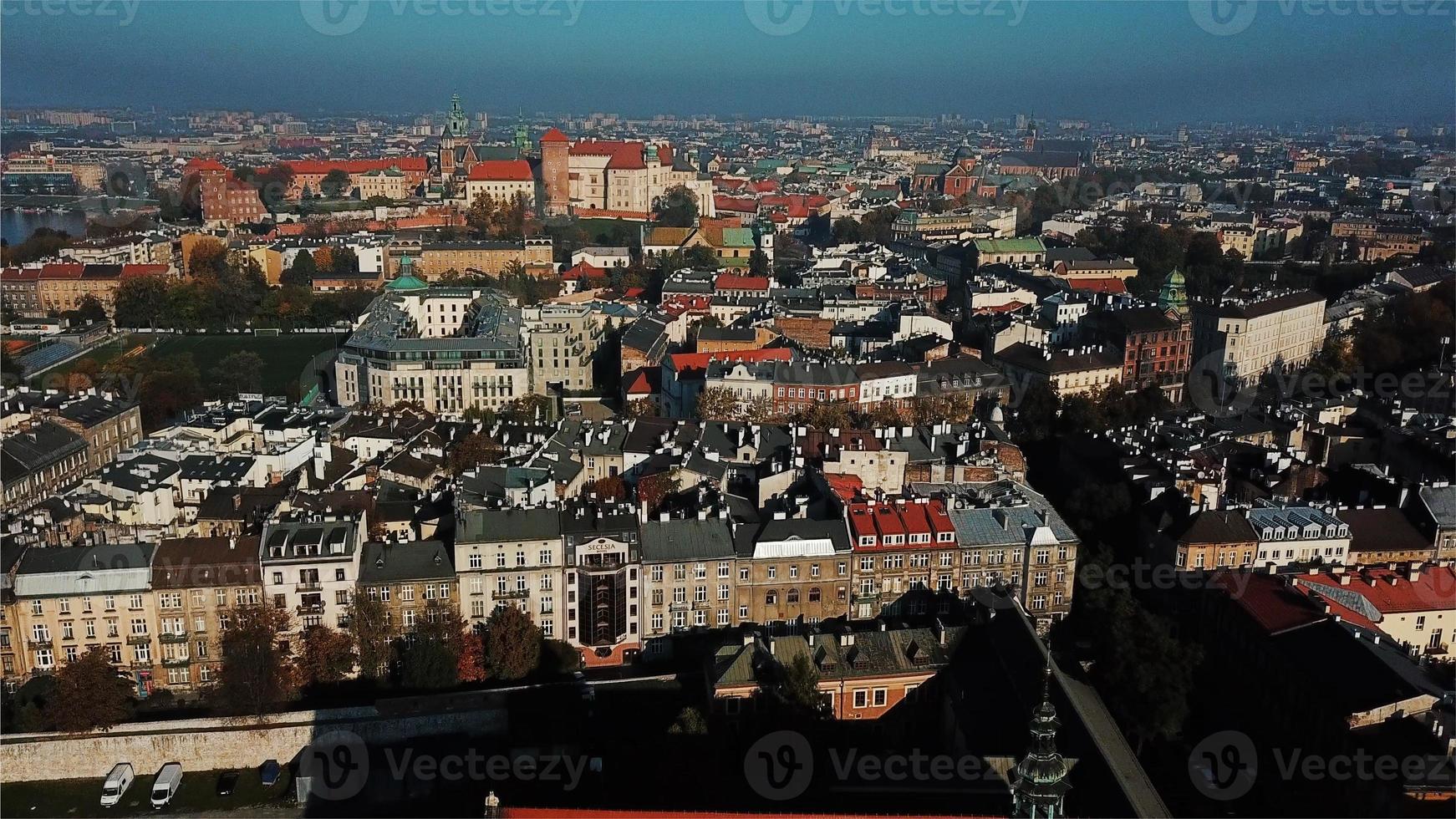 Aerial View of Krakow, Wawel, Royal Castle, Poland, photo