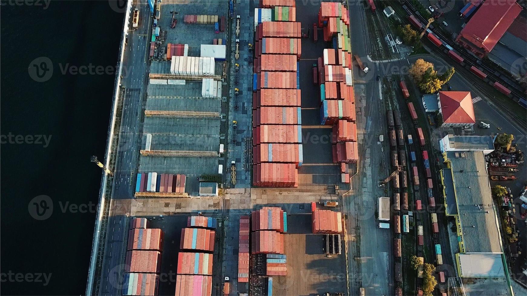Sea port from a bird's-eye view. Odessa, Ukraine photo