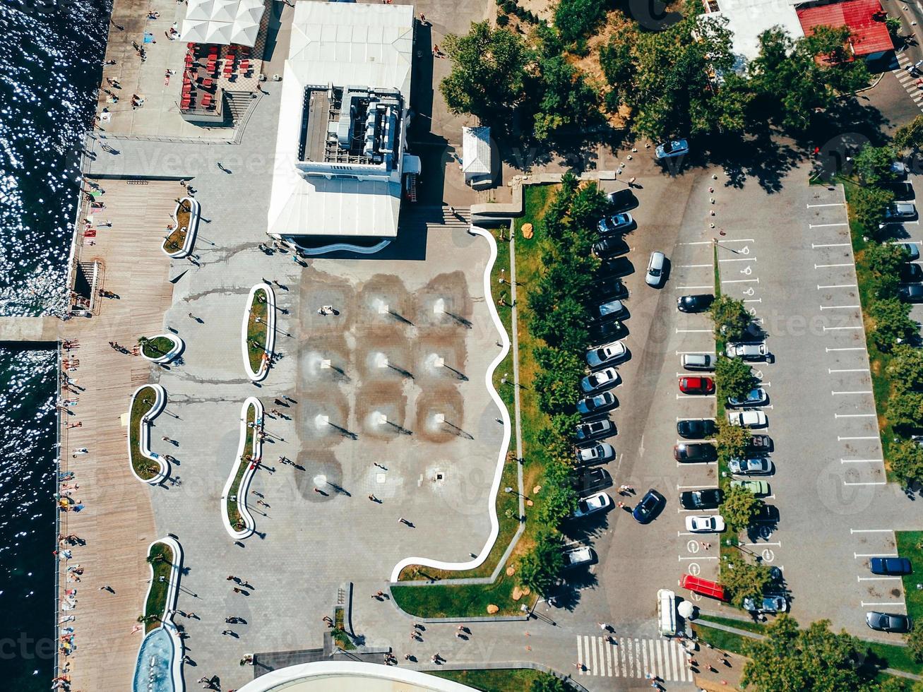 The top view on the picturesque embankment of the bay. photo