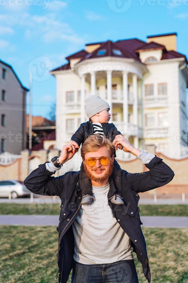 Father and his son photo