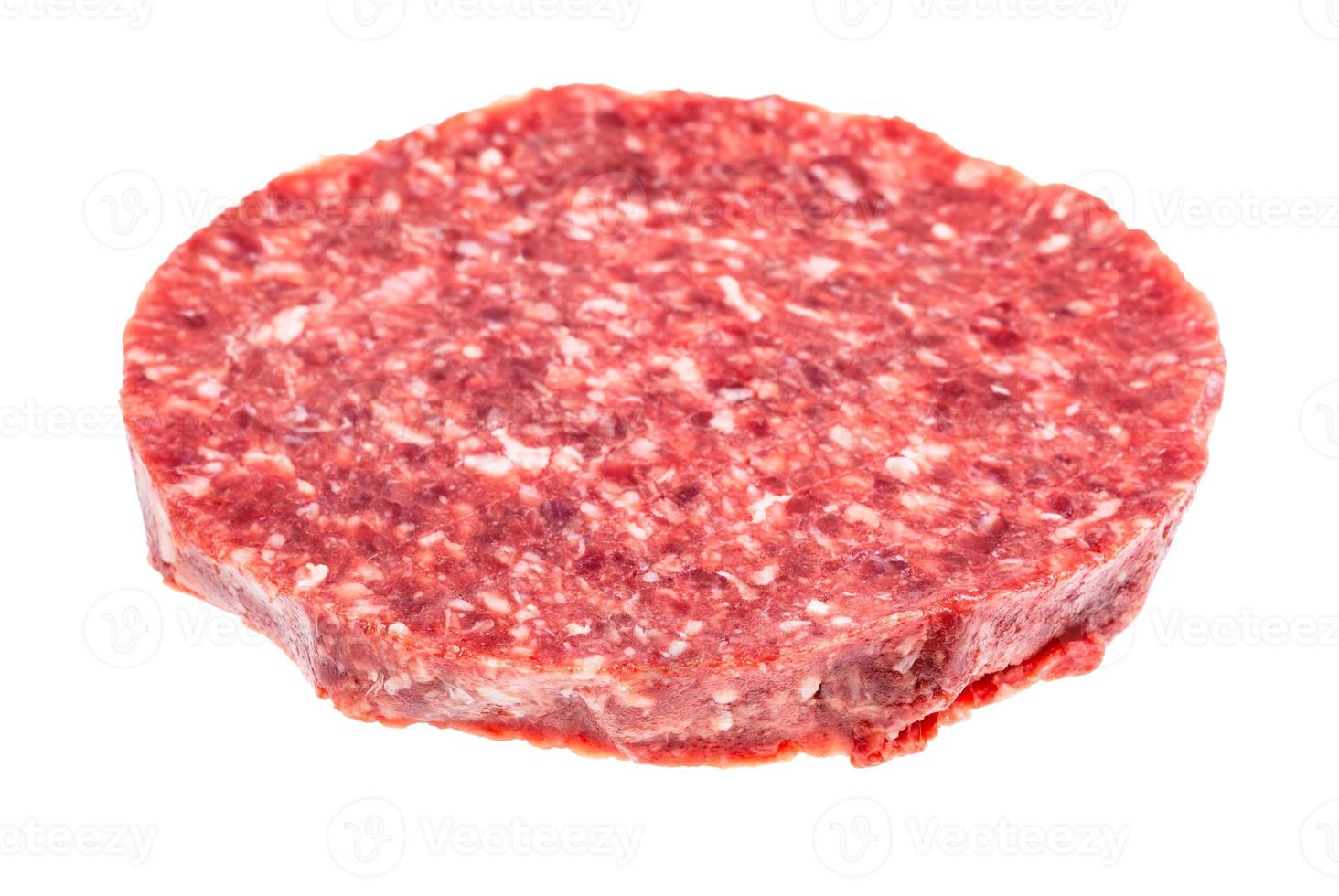 raw chopped beefsteak from minced meat isolated photo