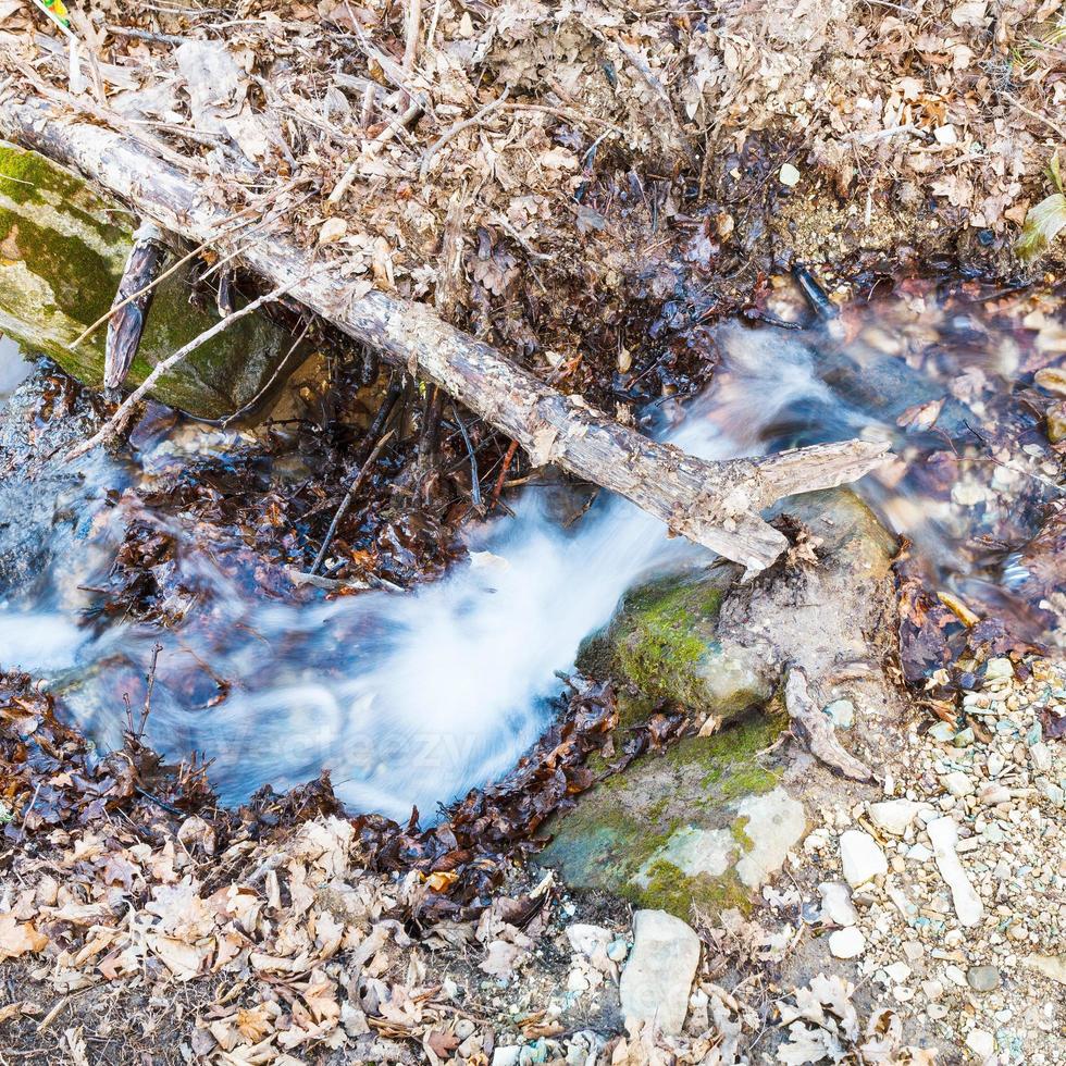 stream flows in caucasus mountain photo