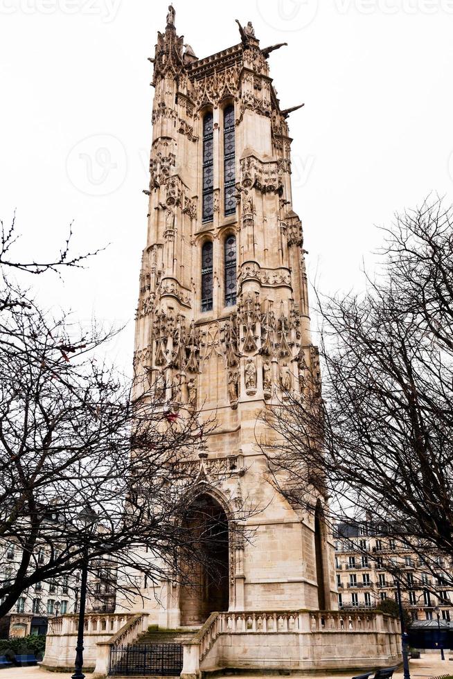 medieval Saint-Jacques tower in Paris photo