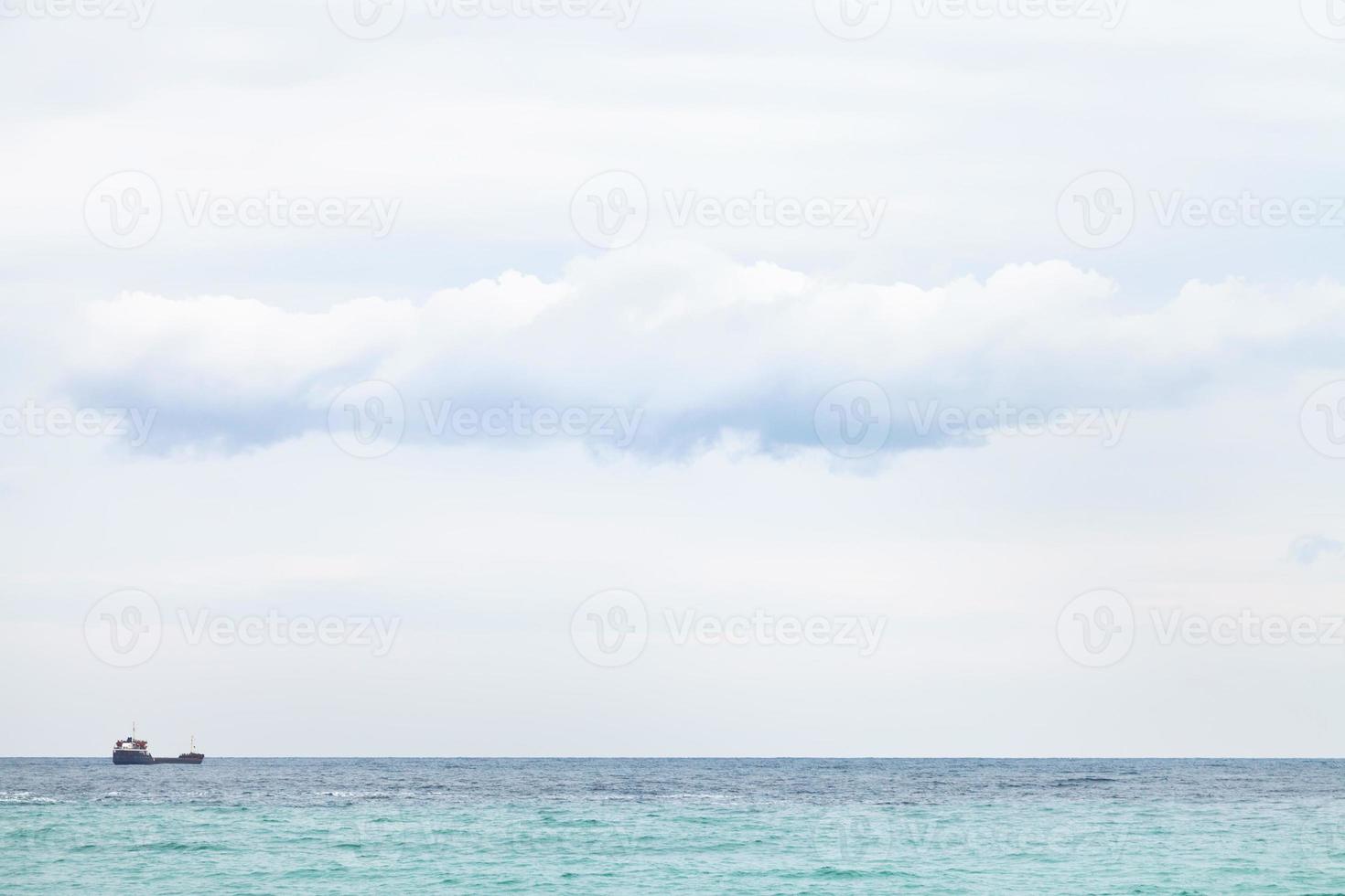 ship in Black Sea in cloudy day photo