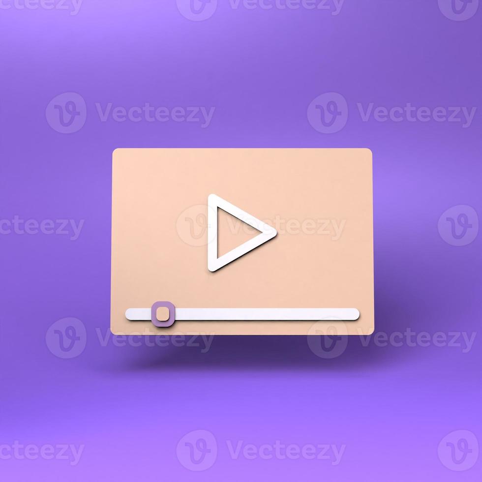 Video icon. 3d render illustration. photo