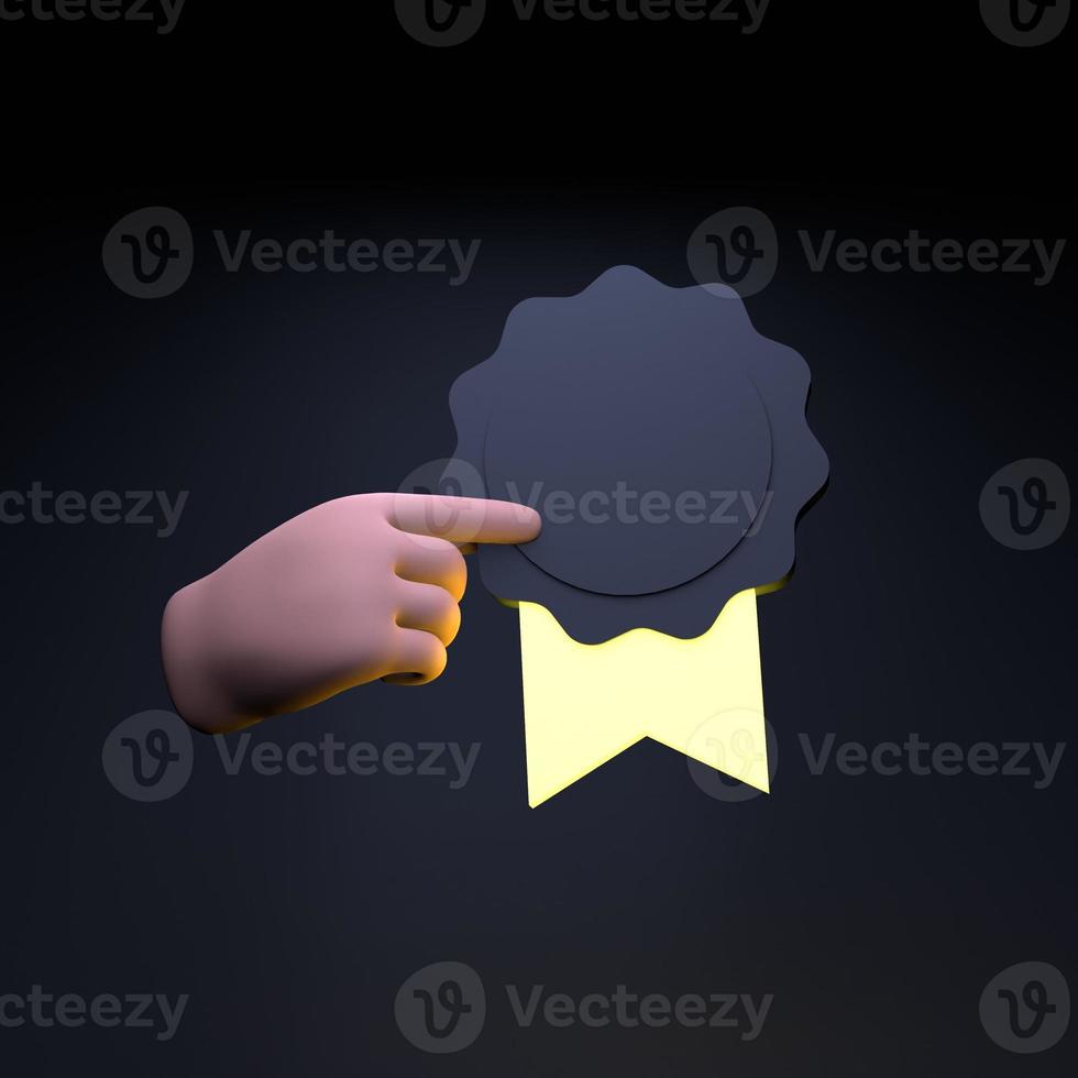 Medal and award icon. 3d render illustration. photo