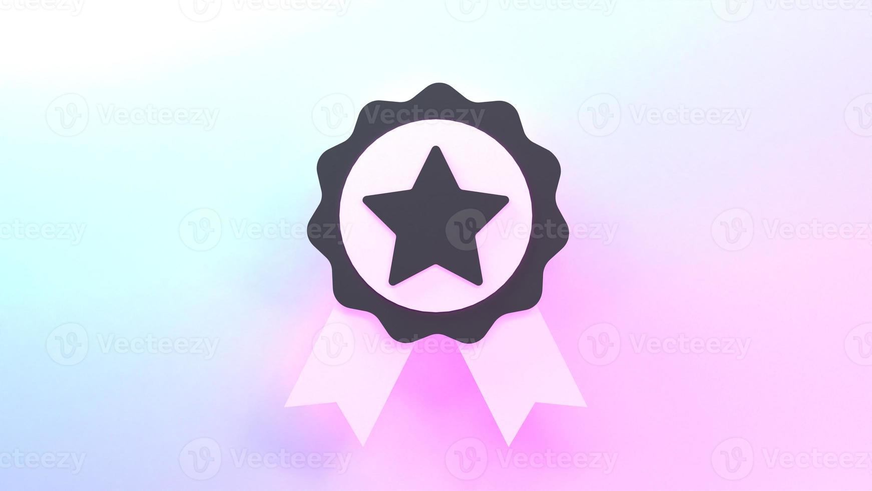 Medal and award icon. 3d render illustration. photo