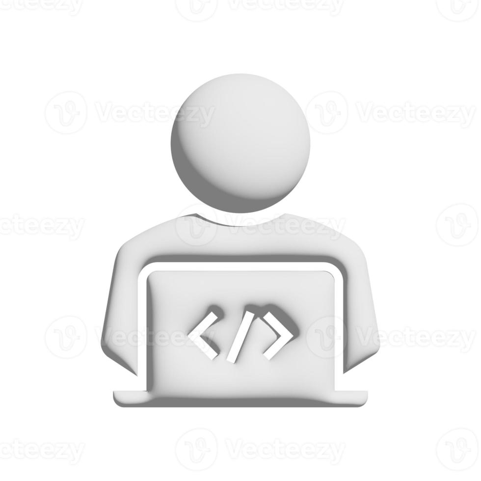 icono de programador diseño 3d para presentación de aplicaciones y sitios web foto