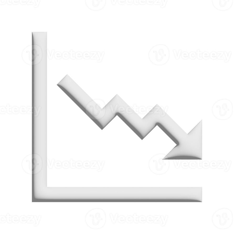 Down line chart icon 3d design for application and website presentation photo