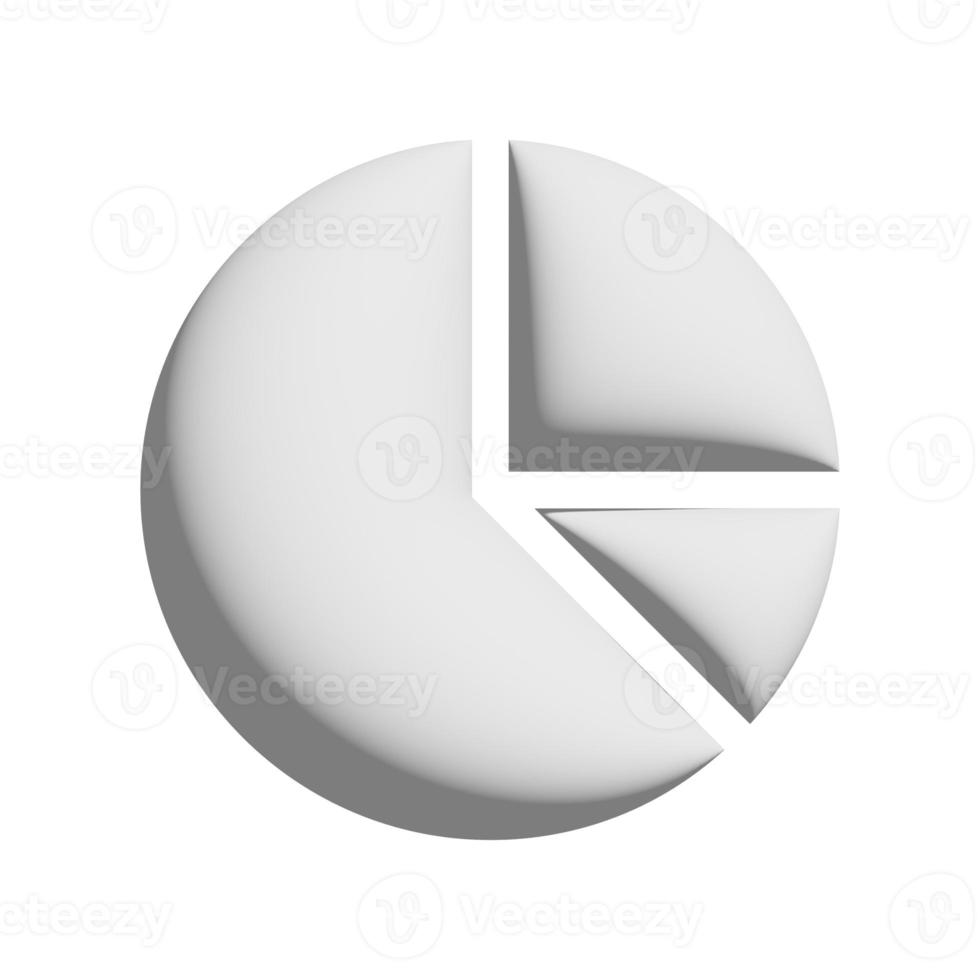 Pie chart icon 3d design for application and website presentation photo