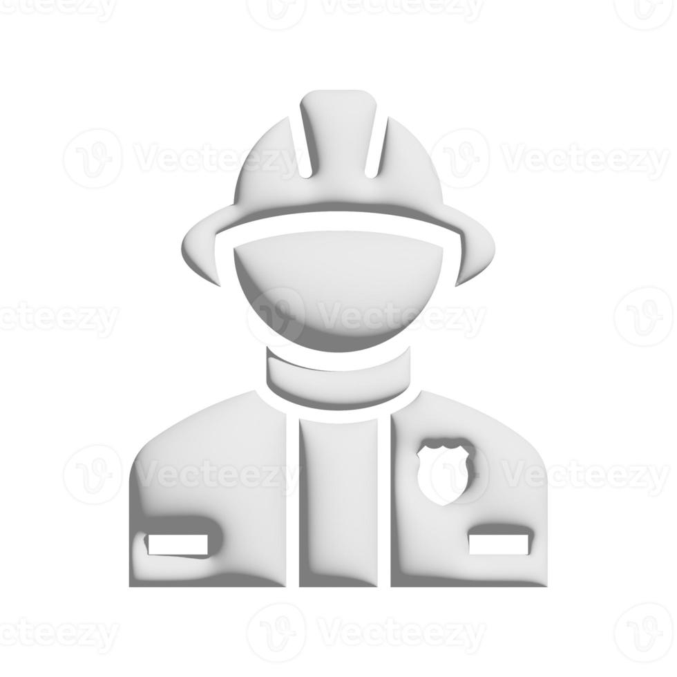 Firefighter icon 3d design for application and website presentation photo