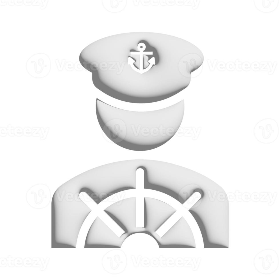 Boat captain icon 3d design for application and website presentation photo