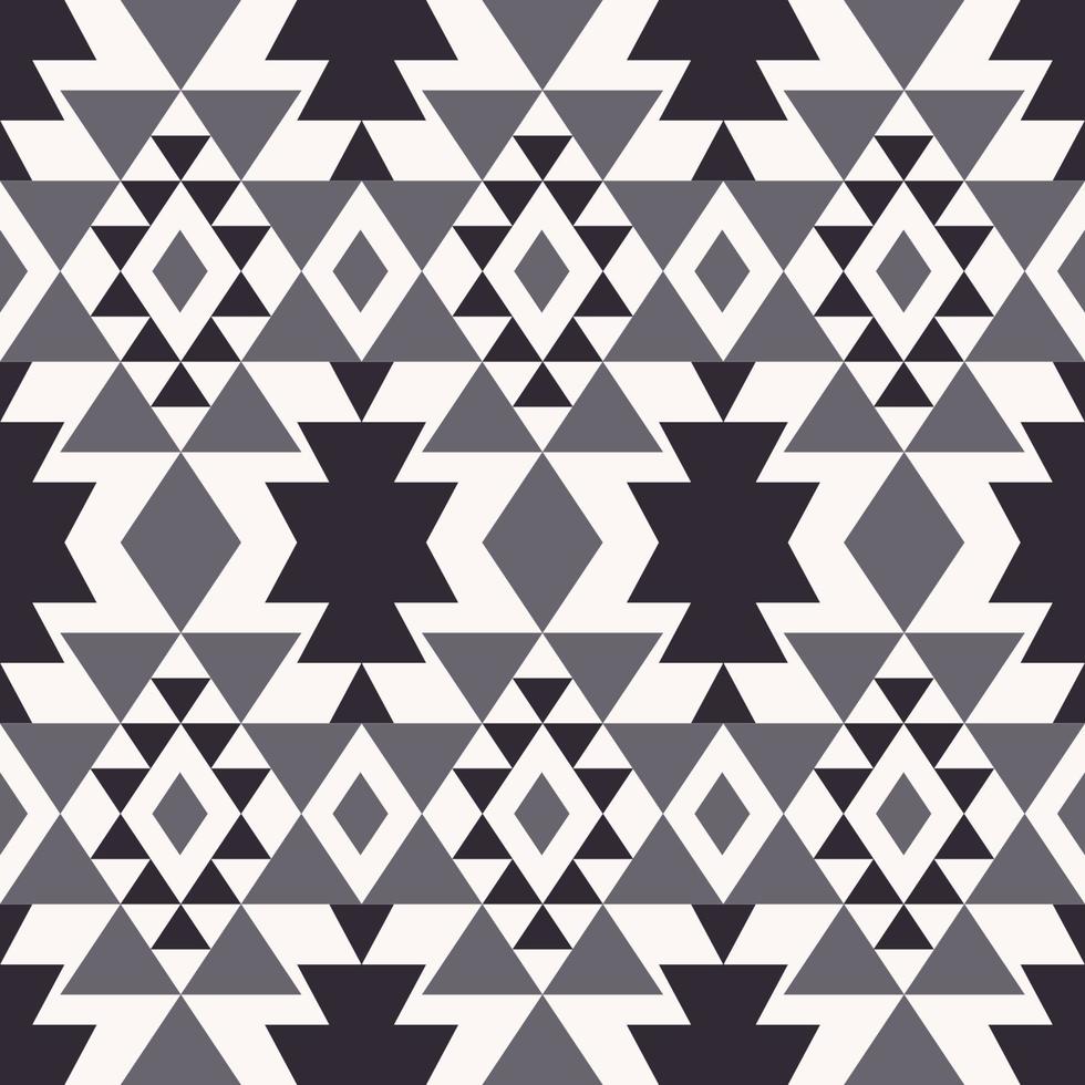 Southwest aztec geometric shape monochrome grey color seamless pattern background. Use for fabric, textile, interior decoration elements, upholstery, wrapping. vector