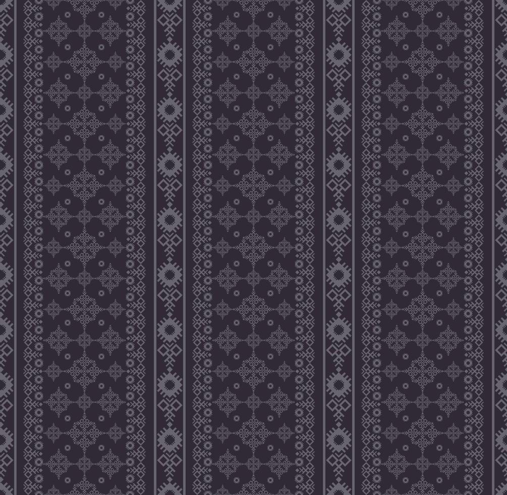 Ethnic embroidery geometric stripes seamless pattern monochrome grey color background. Surface pattern design. Use for fabric, textile, interior decoration elements, upholstery, wrapping. vector