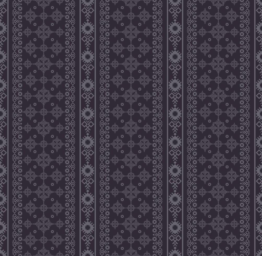 bordado étnico rayas geométricas de patrones sin fisuras fondo de color gris monocromo. diseño de patrón de superficie. uso para telas, textiles, elementos de decoración de interiores, tapicería, envoltura. vector