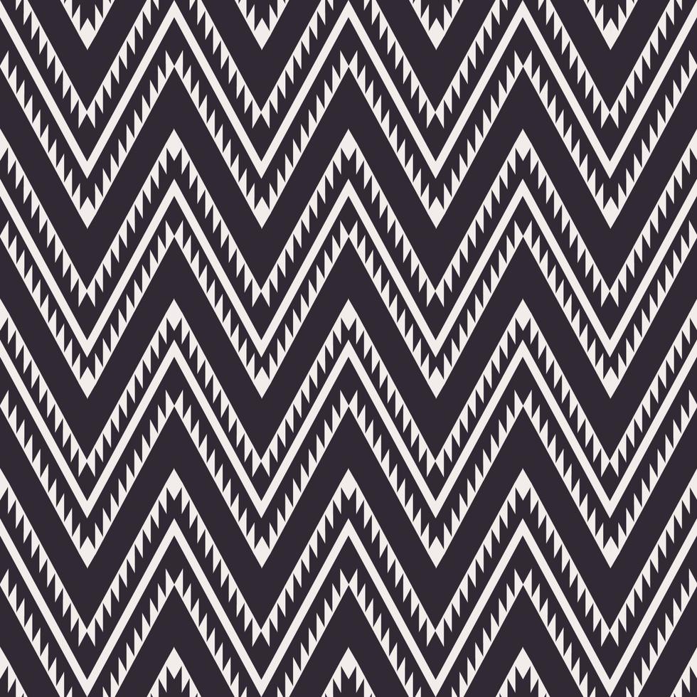Simple geometric triangle line zigzag shape black and white color seamless pattern background. Use for fabric, textile, interior decoration elements, upholstery, wrapping. vector