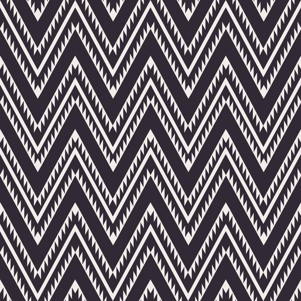 Triángulo geométrico simple línea zigzag forma de color blanco y negro sin fisuras de fondo. uso para telas, textiles, elementos de decoración de interiores, tapicería, envoltura. vector