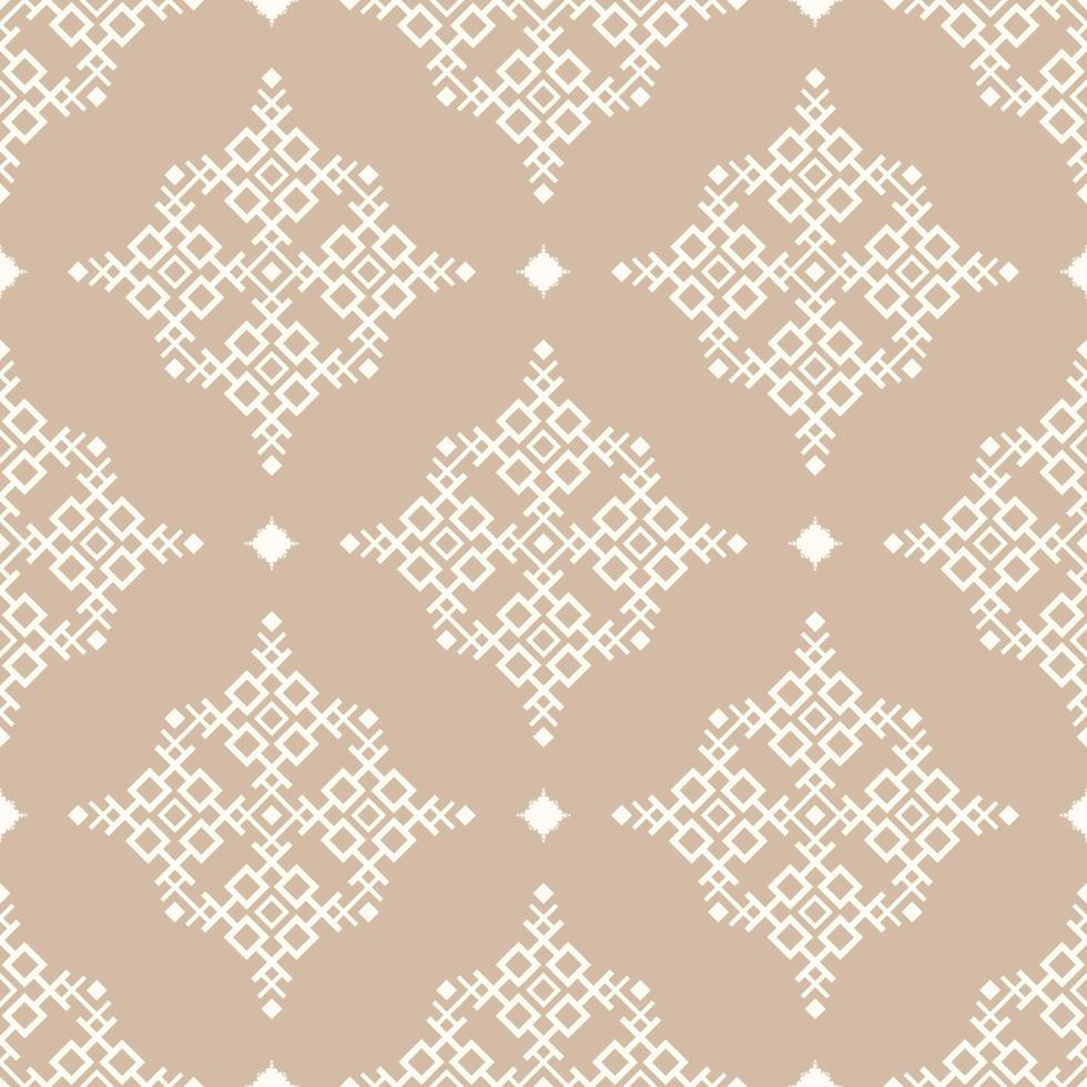 fondo de patrón sin costuras de forma geométrica pequeña azteca nativo de color beige vintage. uso para telas, textiles, elementos de decoración de interiores, tapicería, envoltura. vector
