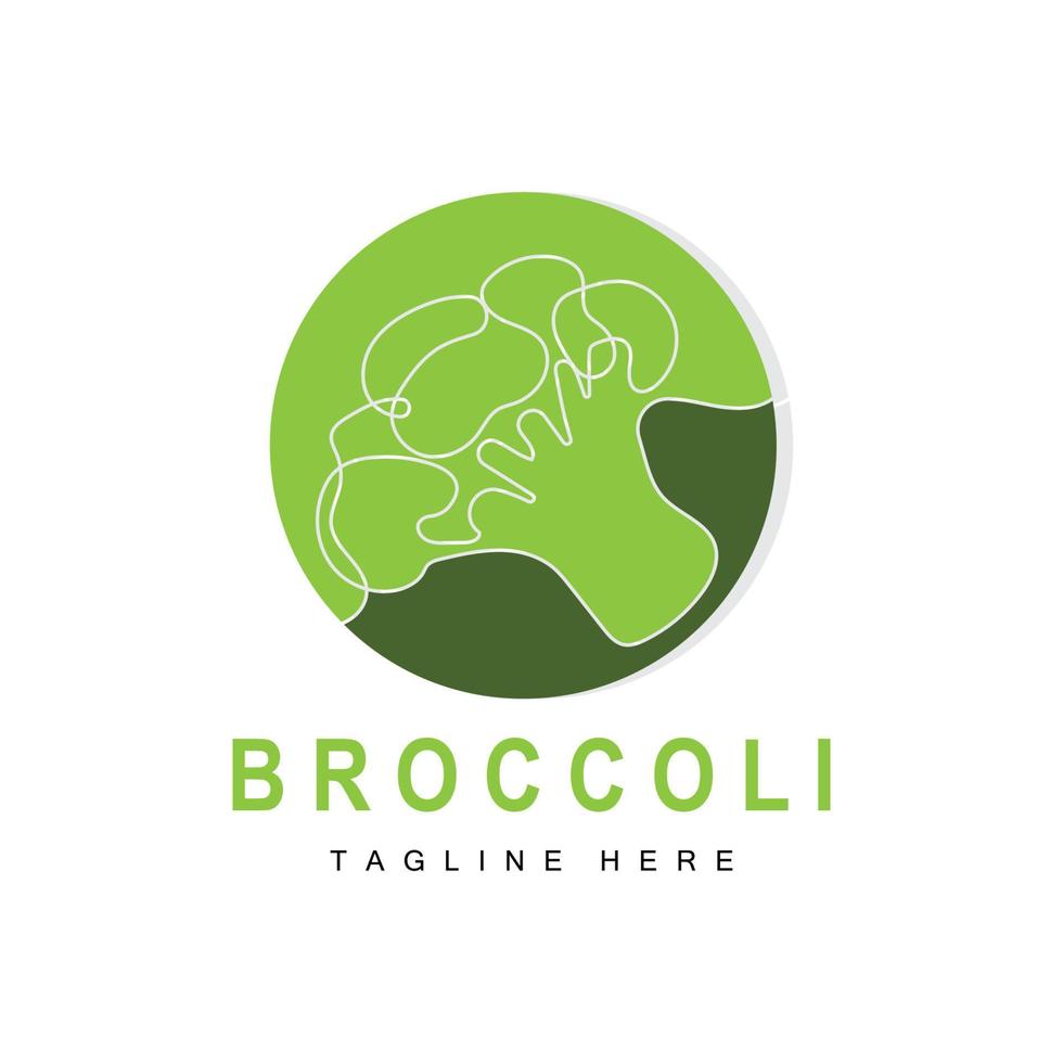 Broccoli Logo Design, Green Vegetable Vector, Broccoli Wallpaper, Vegetable Supermarket Illustration Garden Product Brand vector