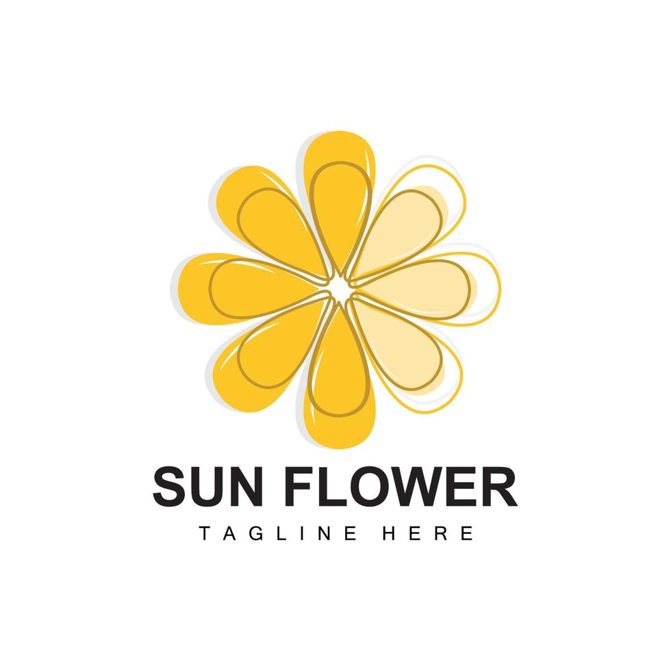 Sunflower Logo Design, Ornamental Plant Garden Plant Icon Vector, Company Product Brand vector