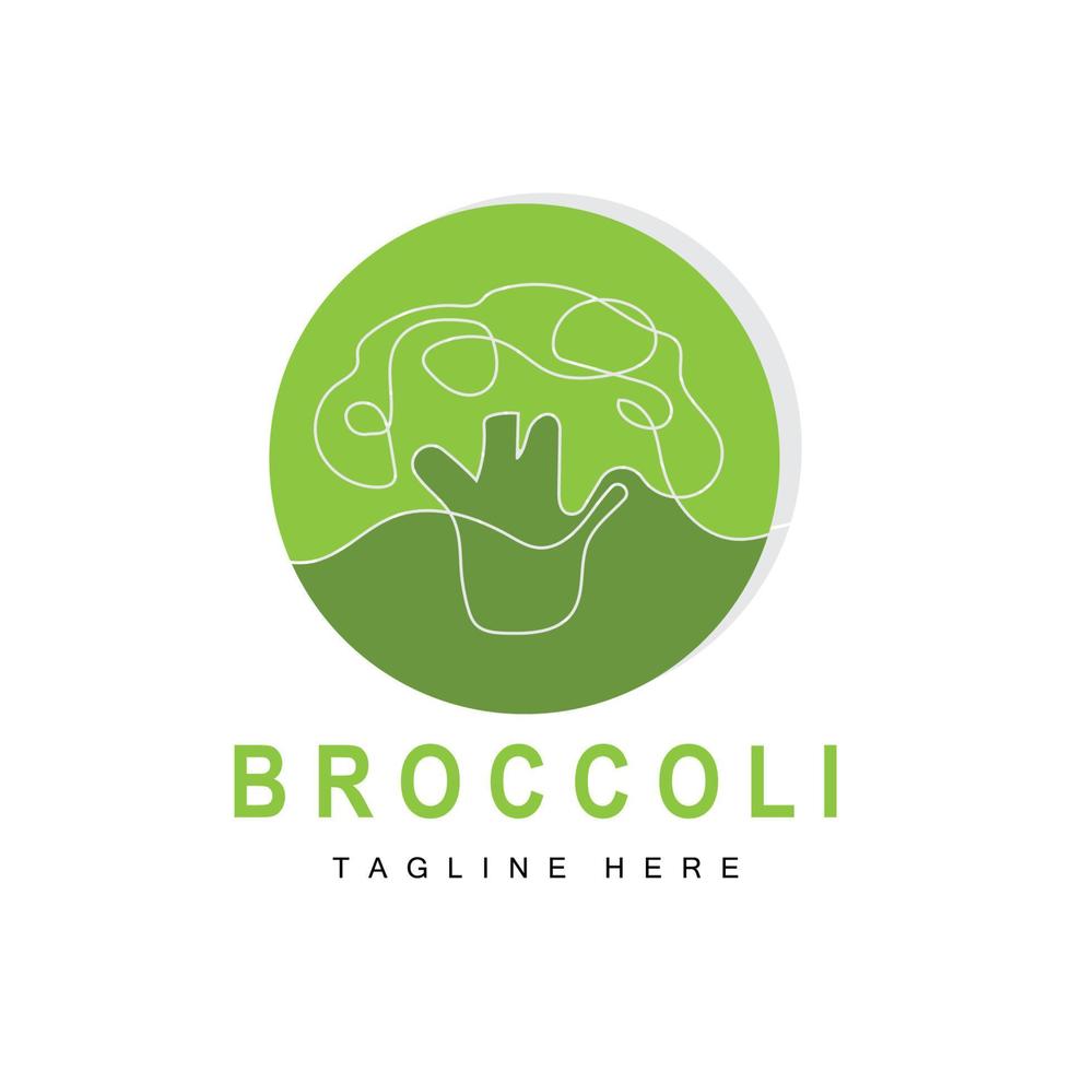 Broccoli Logo Design, Green Vegetable Vector, Broccoli Wallpaper, Vegetable Supermarket Illustration Garden Product Brand vector