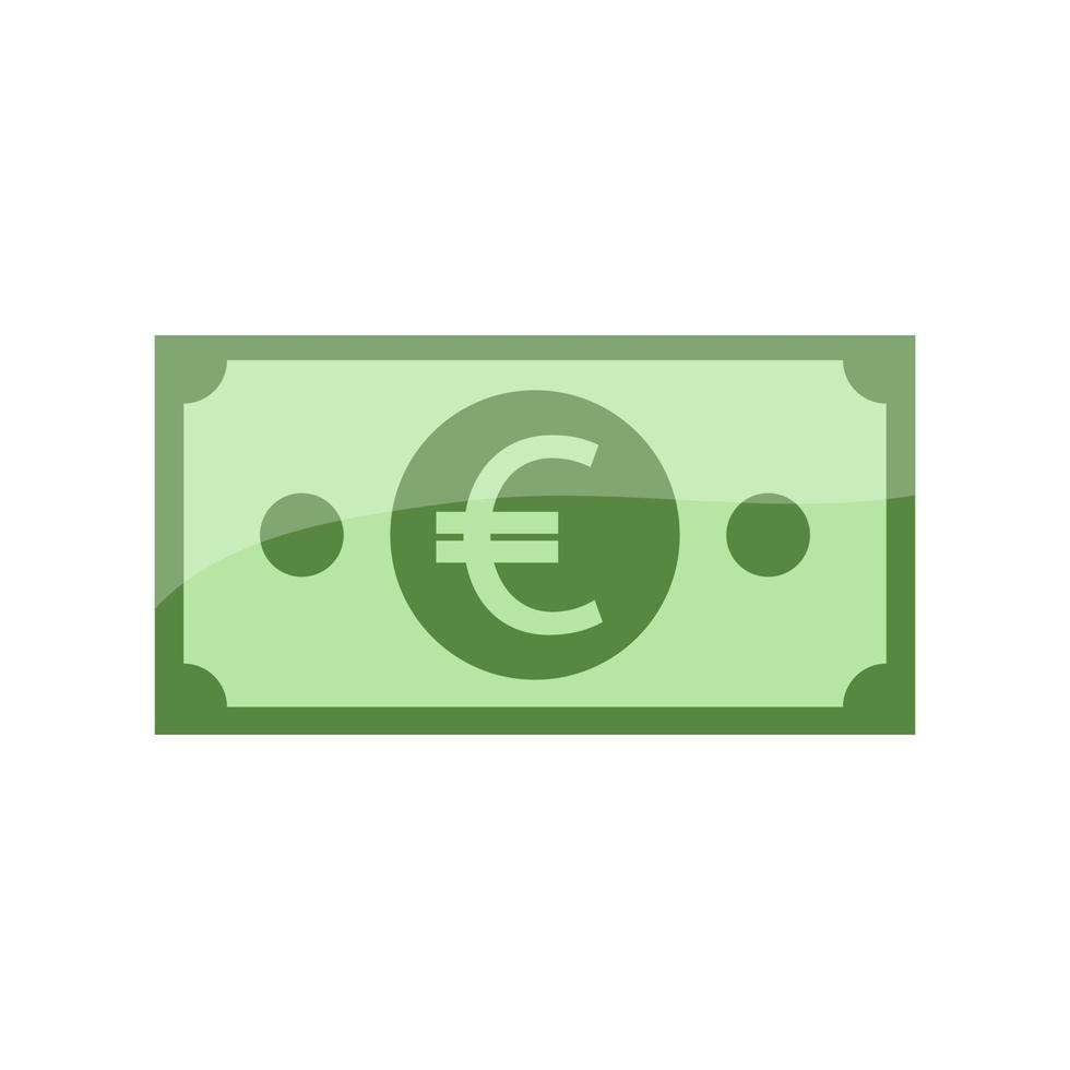 icono de billete de símbolo de moneda euro. vector