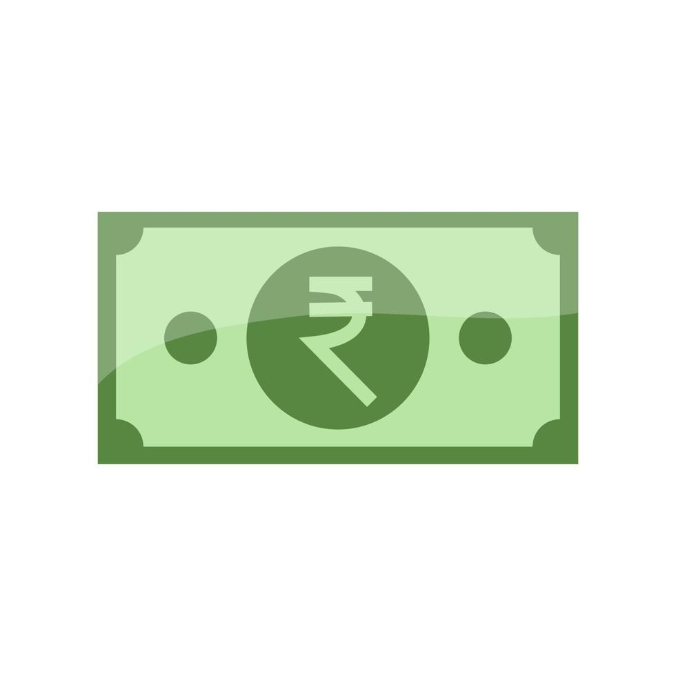 Indian rupee currency symbol banknote icon. vector