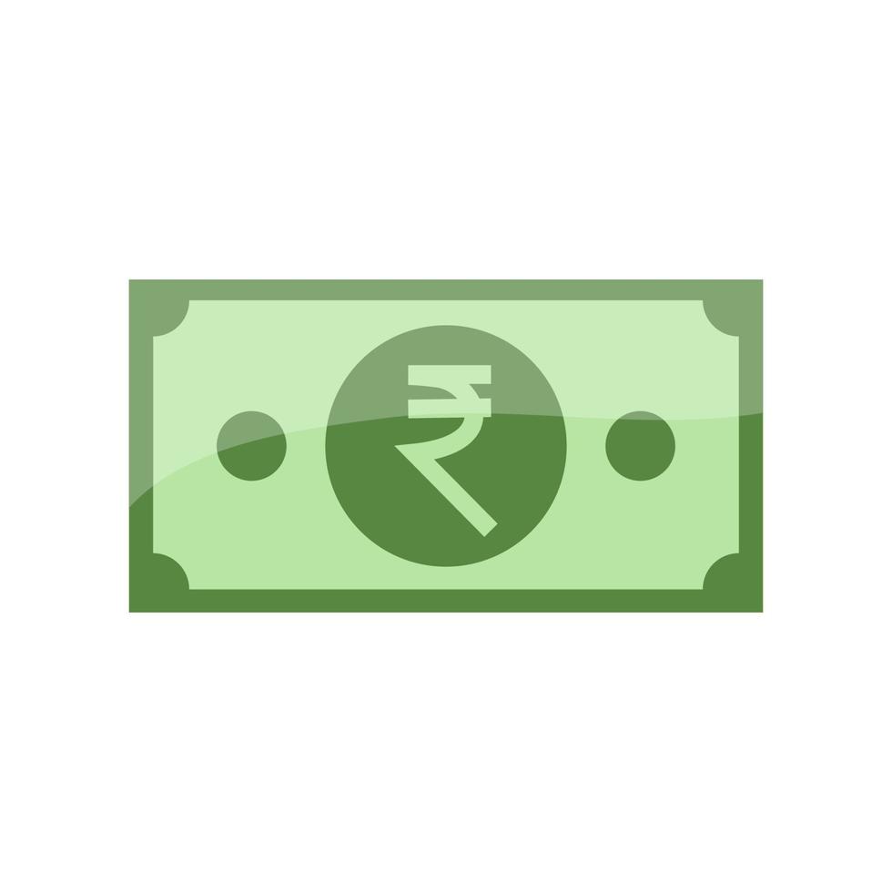 Indian rupee currency symbol banknote icon. vector