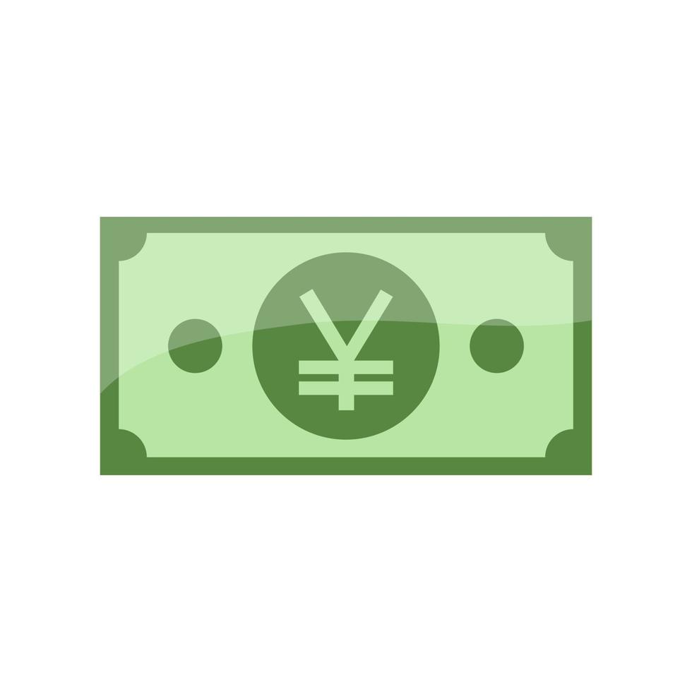 Japanese yen currency symbol banknote icon. vector