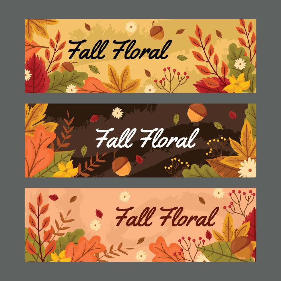 Nature Fall Floral Banner vector