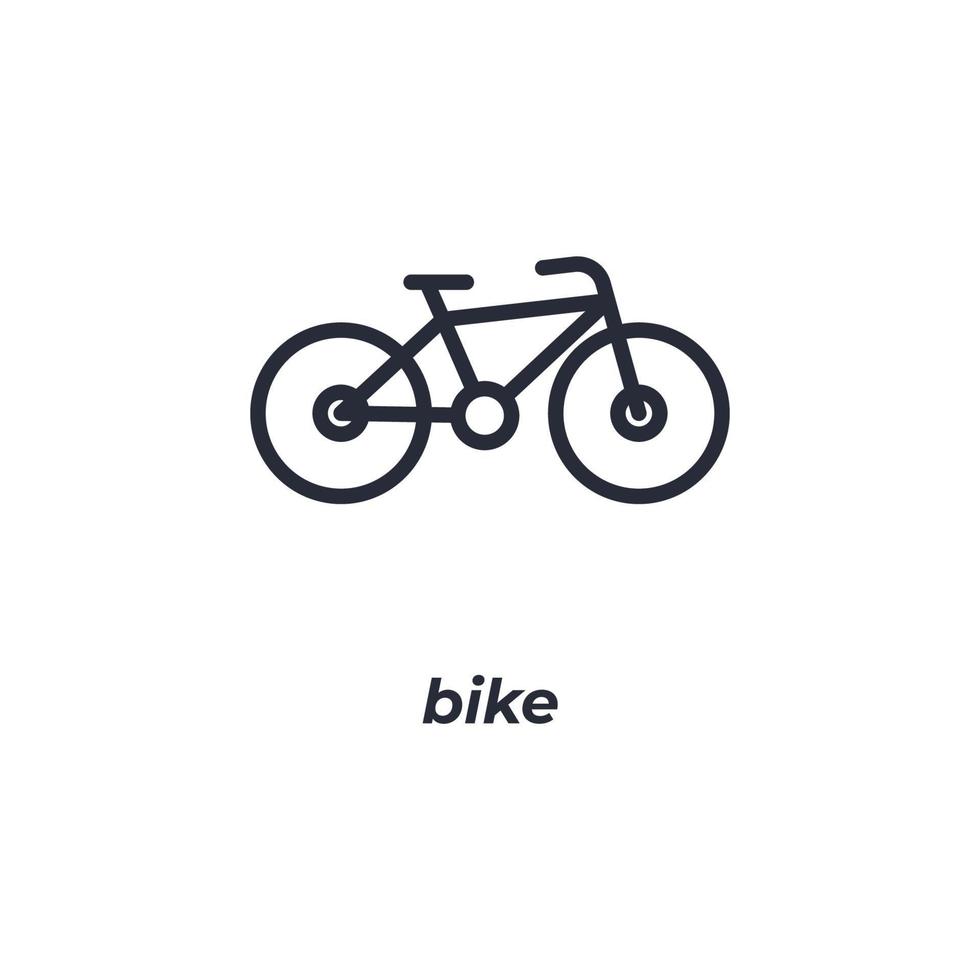 el signo vectorial del símbolo de la bicicleta está aislado en un fondo blanco. color de icono editable. vector