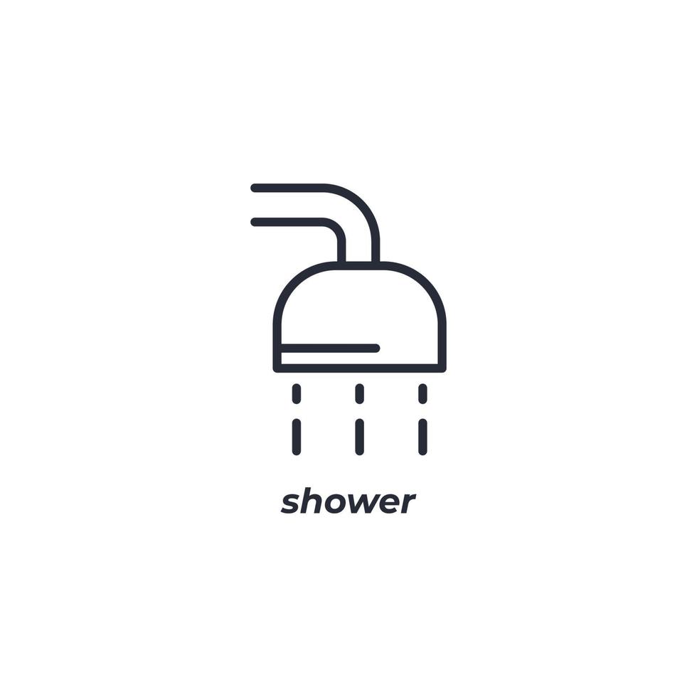 shower line icon. linear style sign for mobile concept and web design. Outline vector icon. Symbol, logo illustration. Vector graphics