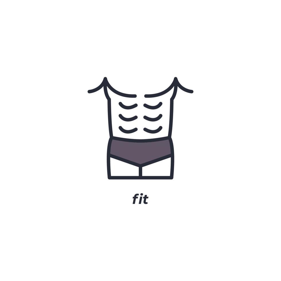 Vector sign of fit symbol is isolated on a white background. icon color editable.