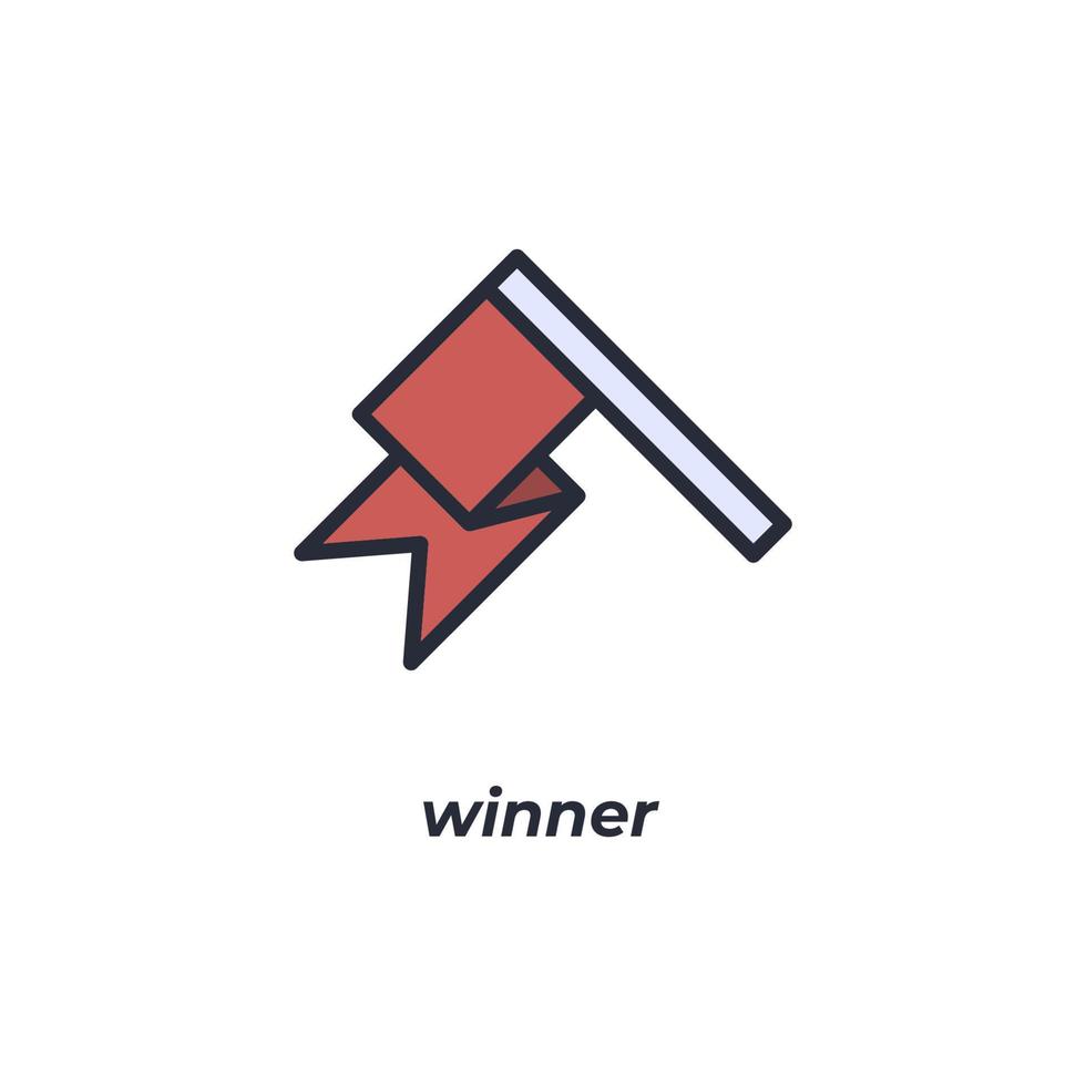 Vector sign of winner symbol is isolated on a white background. icon color editable.