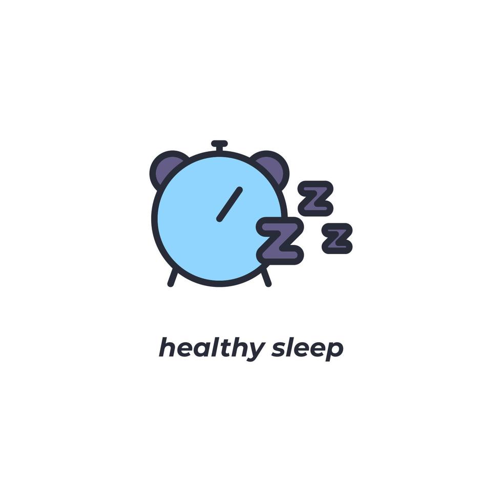 Vector sign of healthy sleep symbol is isolated on a white background. icon color editable.