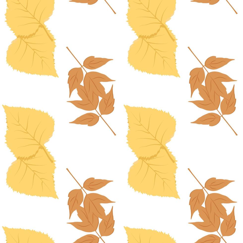 hermoso patrón de otoño hojas de abedul hojas de arce se pueden utilizar para carteles pancartas fondos vector