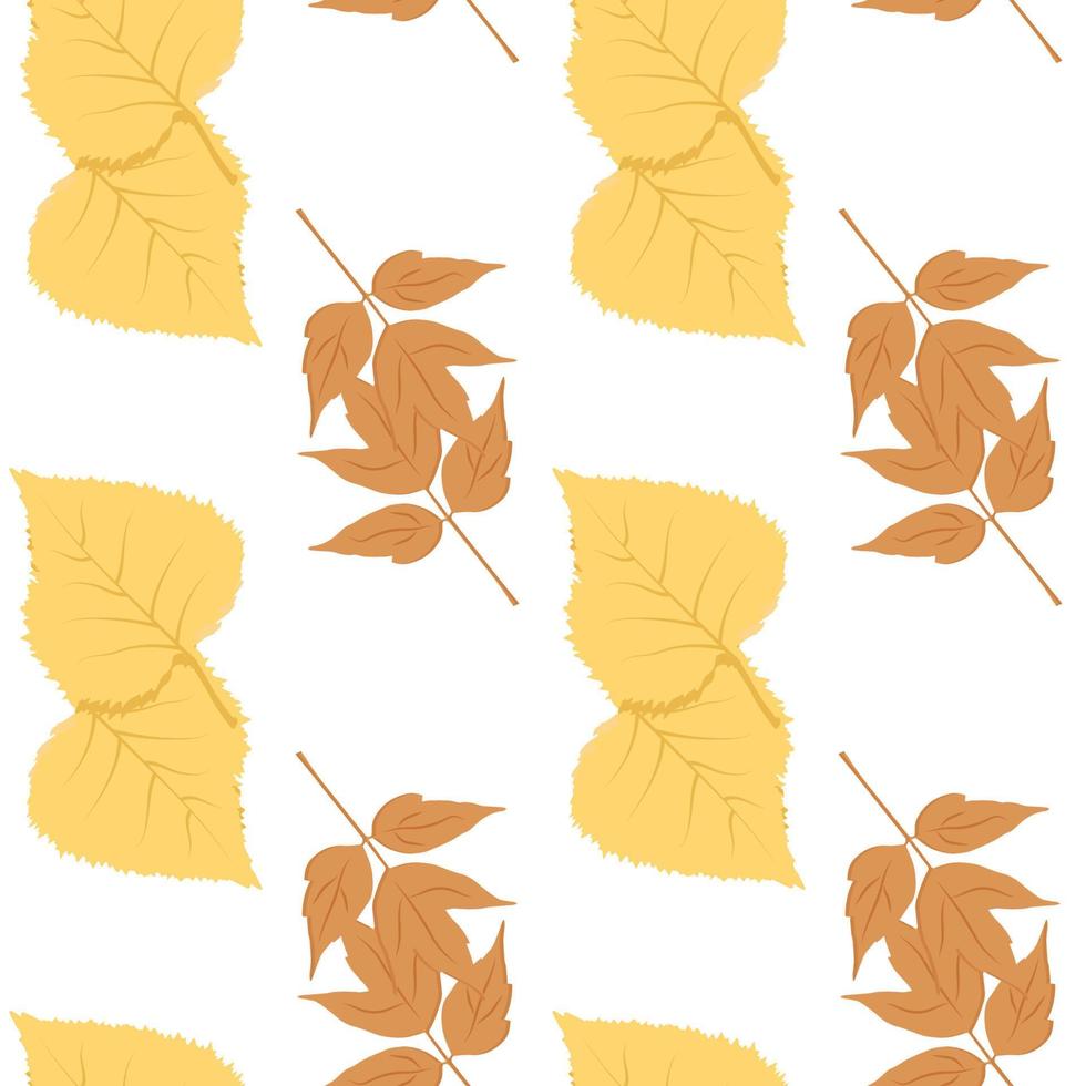 beautiful autumn pattern birch leaves maple leaves can be used for posters banners backgrounds vector