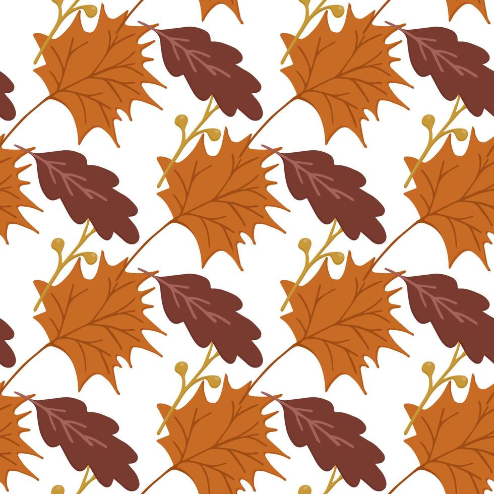 beautiful autumn pattern maple and oak leaves can be used for posters banners backgrounds vector
