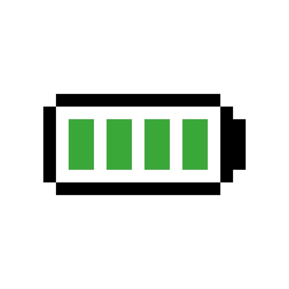 Battery pixel art vector isolated