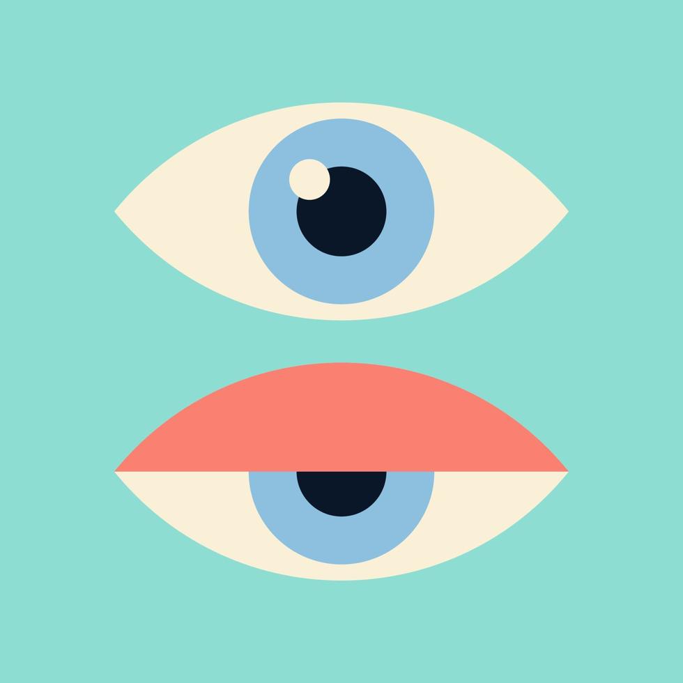 imagen de diseño de ojos planos vector