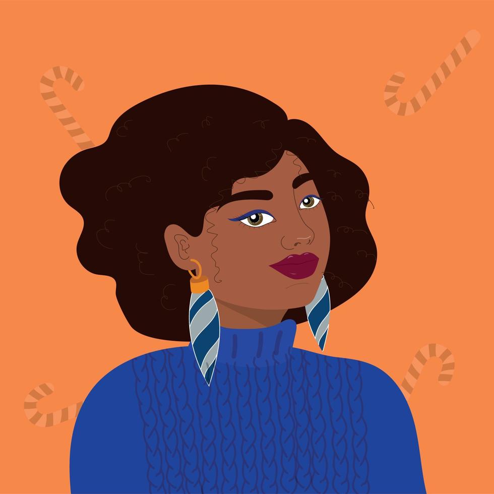 portrait of african american woman vector